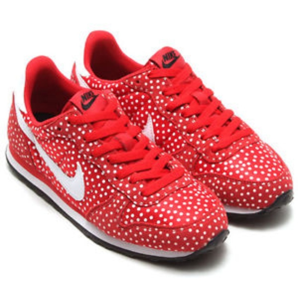Nike Red and White Polka Dot Sneakers